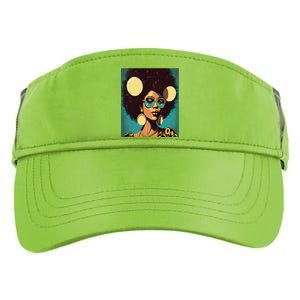 Wo Empowert Retro Afro African American Mom Gift Adult Drive Performance Visor