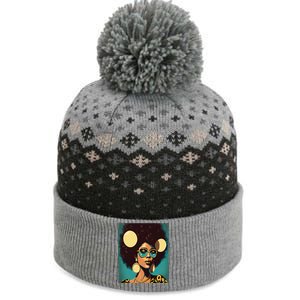 Wo Empowert Retro Afro African American Mom Gift The Baniff Cuffed Pom Beanie