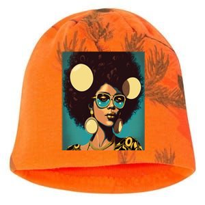 Wo Empowert Retro Afro African American Mom Gift Kati - Camo Knit Beanie