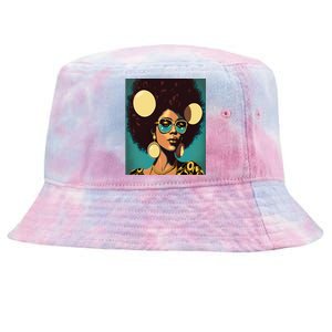 Wo Empowert Retro Afro African American Mom Gift Tie-Dyed Bucket Hat