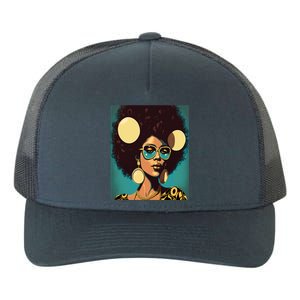 Wo Empowert Retro Afro African American Mom Gift Yupoong Adult 5-Panel Trucker Hat