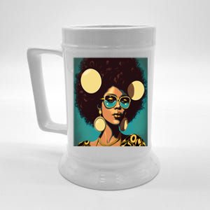 Wo Empowert Retro Afro African American Mom Gift Beer Stein