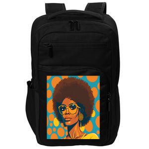 Wo Empowert Retro Afro African American Mom Gift Impact Tech Backpack