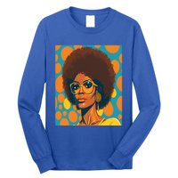 Wo Empowert Retro Afro African American Mom Gift Long Sleeve Shirt