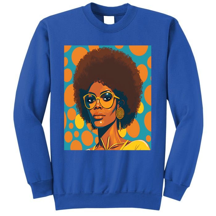 Wo Empowert Retro Afro African American Mom Gift Sweatshirt