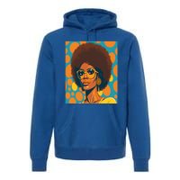 Wo Empowert Retro Afro African American Mom Gift Premium Hoodie