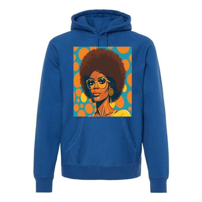 Wo Empowert Retro Afro African American Mom Gift Premium Hoodie