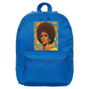 Wo Empowert Retro Afro African American Mom Gift 16 in Basic Backpack