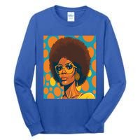 Wo Empowert Retro Afro African American Mom Gift Tall Long Sleeve T-Shirt