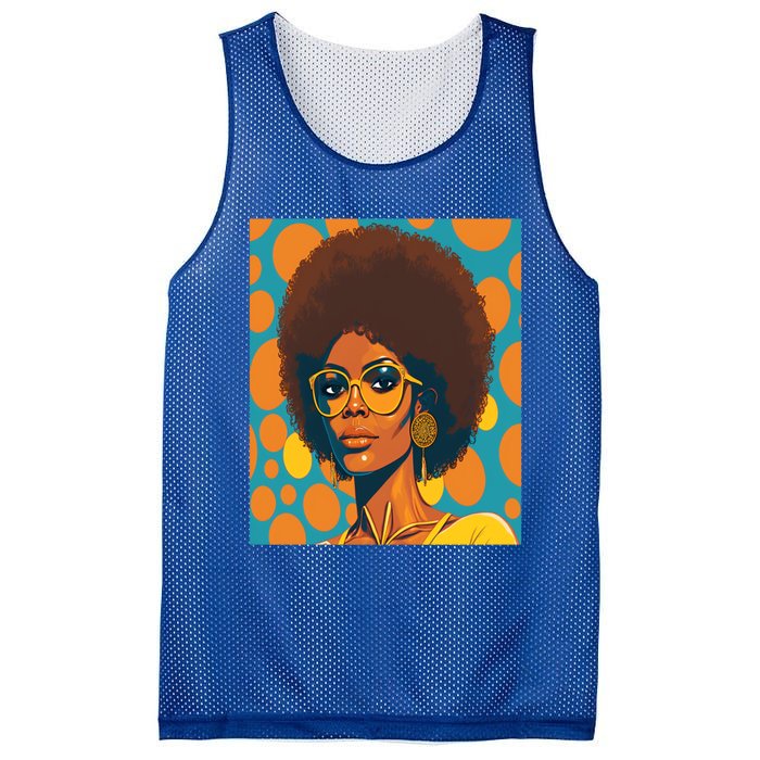 Wo Empowert Retro Afro African American Mom Gift Mesh Reversible Basketball Jersey Tank