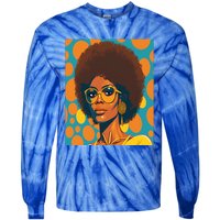 Wo Empowert Retro Afro African American Mom Gift Tie-Dye Long Sleeve Shirt