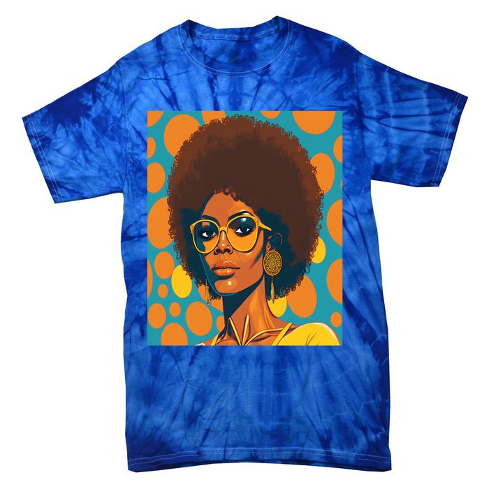 Wo Empowert Retro Afro African American Mom Gift Tie-Dye T-Shirt