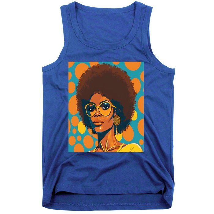 Wo Empowert Retro Afro African American Mom Gift Tank Top