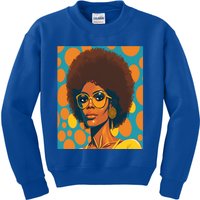 Wo Empowert Retro Afro African American Mom Gift Kids Sweatshirt