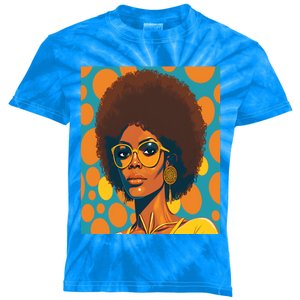 Wo Empowert Retro Afro African American Mom Gift Kids Tie-Dye T-Shirt