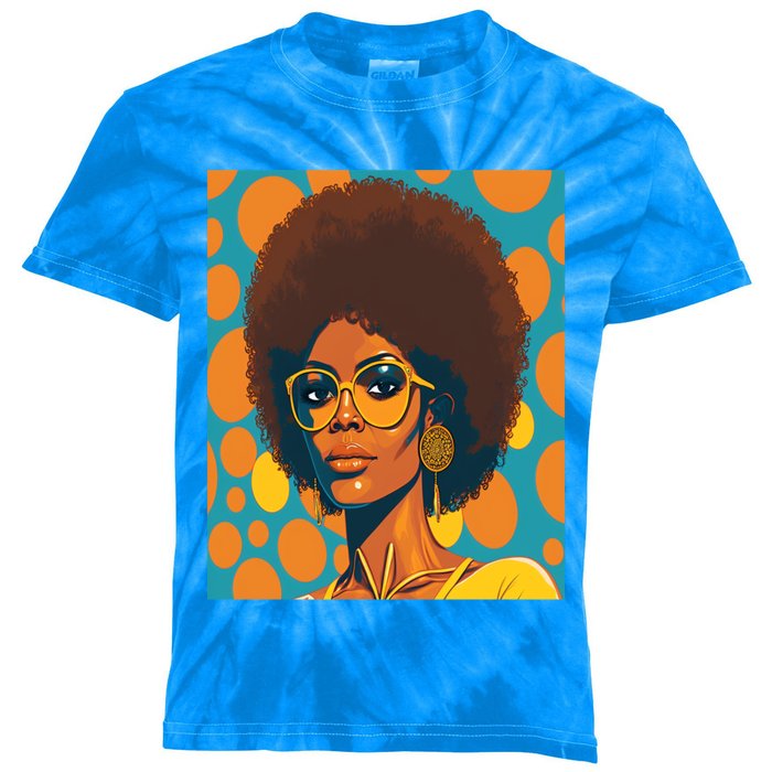 Wo Empowert Retro Afro African American Mom Gift Kids Tie-Dye T-Shirt