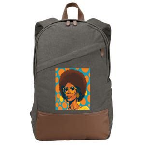 Wo Empowert Retro Afro African American Mom Gift Cotton Canvas Backpack