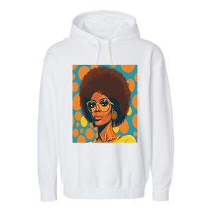 Wo Empowert Retro Afro African American Mom Gift Garment-Dyed Fleece Hoodie