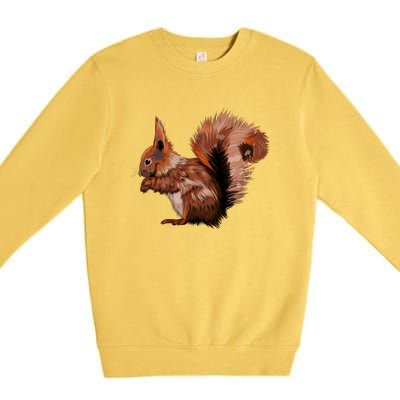 Watercolor Eurasian Red Squirrel Premium Crewneck Sweatshirt