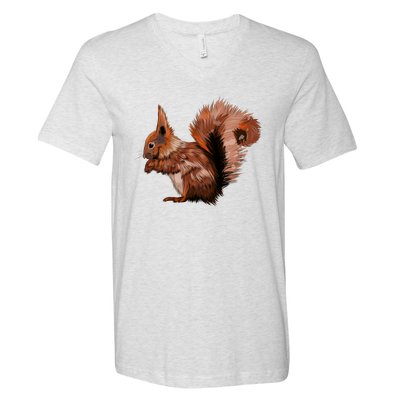 Watercolor Eurasian Red Squirrel V-Neck T-Shirt