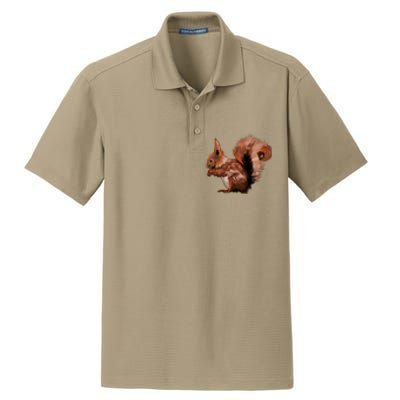 Watercolor Eurasian Red Squirrel Dry Zone Grid Polo