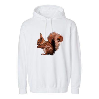 Watercolor Eurasian Red Squirrel Garment-Dyed Fleece Hoodie