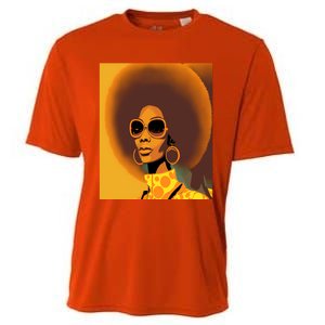 Wo Empowert Retro Afro African American Mom Cute Gift Cooling Performance Crew T-Shirt