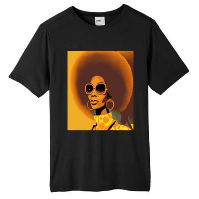 Wo Empowert Retro Afro African American Mom Cute Gift Tall Fusion ChromaSoft Performance T-Shirt