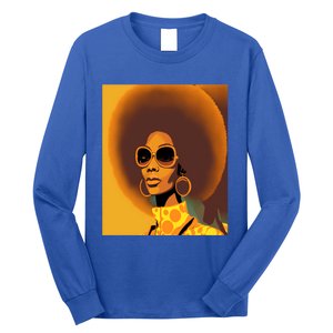 Wo Empowert Retro Afro African American Mom Cute Gift Long Sleeve Shirt