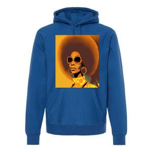 Wo Empowert Retro Afro African American Mom Cute Gift Premium Hoodie