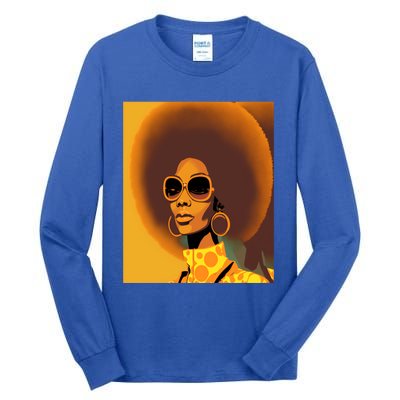 Wo Empowert Retro Afro African American Mom Cute Gift Tall Long Sleeve T-Shirt