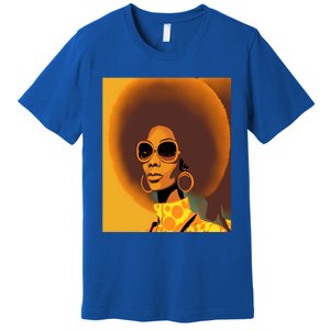 Wo Empowert Retro Afro African American Mom Cute Gift Premium T-Shirt