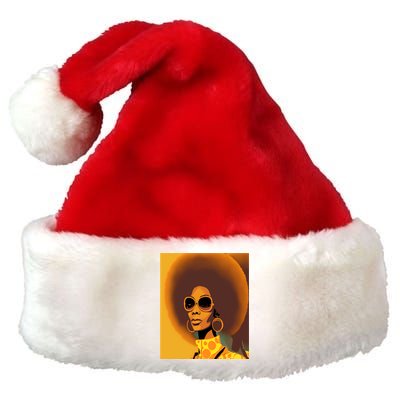 Wo Empowert Retro Afro African American Mom Cute Gift Premium Christmas Santa Hat