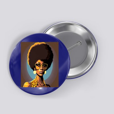 Wo Empowert Retro Afro African American Mom Gift Button