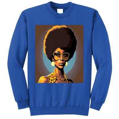 Wo Empowert Retro Afro African American Mom Gift Tall Sweatshirt