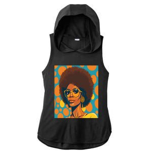 Wo Empowert Retro Afro African American Mom Gift Ladies PosiCharge Tri-Blend Wicking Draft Hoodie Tank