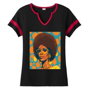 Wo Empowert Retro Afro African American Mom Gift Ladies Halftime Notch Neck Tee