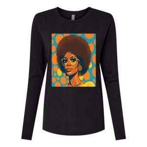 Wo Empowert Retro Afro African American Mom Gift Womens Cotton Relaxed Long Sleeve T-Shirt