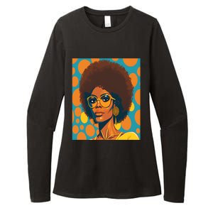 Wo Empowert Retro Afro African American Mom Gift Womens CVC Long Sleeve Shirt