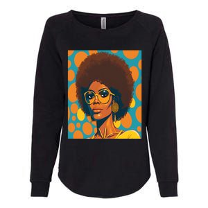 Wo Empowert Retro Afro African American Mom Gift Womens California Wash Sweatshirt