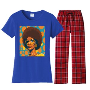 Wo Empowert Retro Afro African American Mom Gift Women's Flannel Pajama Set