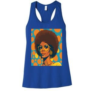 Wo Empowert Retro Afro African American Mom Gift Women's Racerback Tank