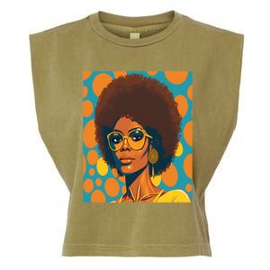 Wo Empowert Retro Afro African American Mom Gift Garment-Dyed Women's Muscle Tee