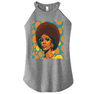 Wo Empowert Retro Afro African American Mom Gift Women's Perfect Tri Rocker Tank