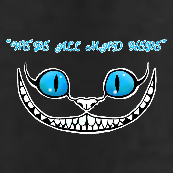 We're All Mad Here Crazy Face 7 Panel Mesh Trucker Snapback Hat