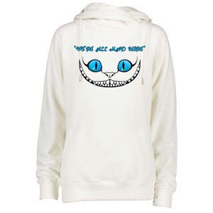 We're All Mad Here Crazy Face Womens Funnel Neck Pullover Hood