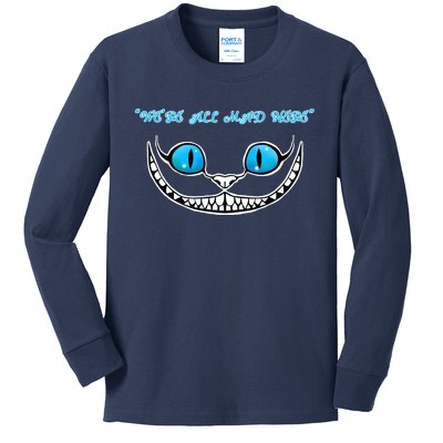 We're All Mad Here Crazy Face Kids Long Sleeve Shirt