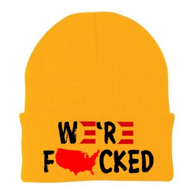 Were Fucked Pro Trump Republican Anti Biden Knit Cap Winter Beanie