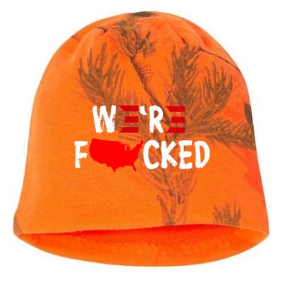 Were Fucked Pro Trump Republican Anti Biden Kati - Camo Knit Beanie