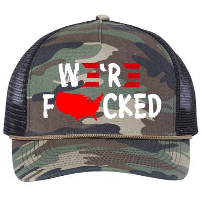 Were Fucked Pro Trump Republican Anti Biden Retro Rope Trucker Hat Cap